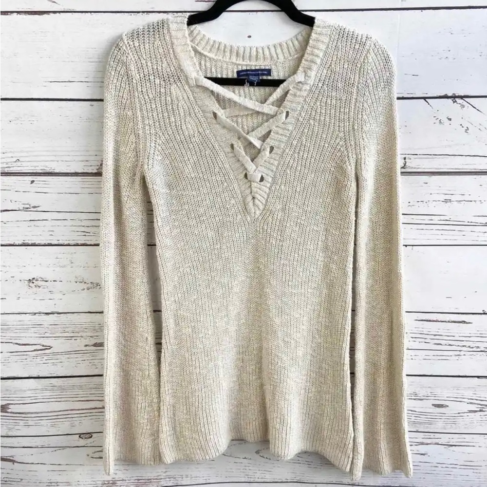 AMERICAN EAGLE OUTFITTERS CREAM SWEATER SIZE X-SMALL